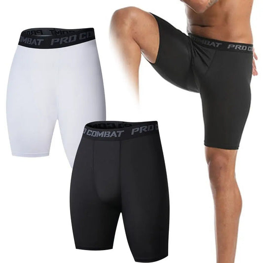 Compression Shorts Men Spandex Sport Shorts Basketball Legging Athletic Workout Running Performance Baselayer Underwear - Checkouts UK