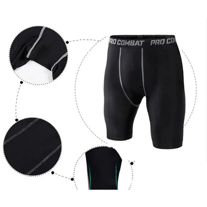 Compression Shorts Men Spandex Sport Shorts Basketball Legging Athletic Workout Running Performance Baselayer Underwear - Checkouts UK