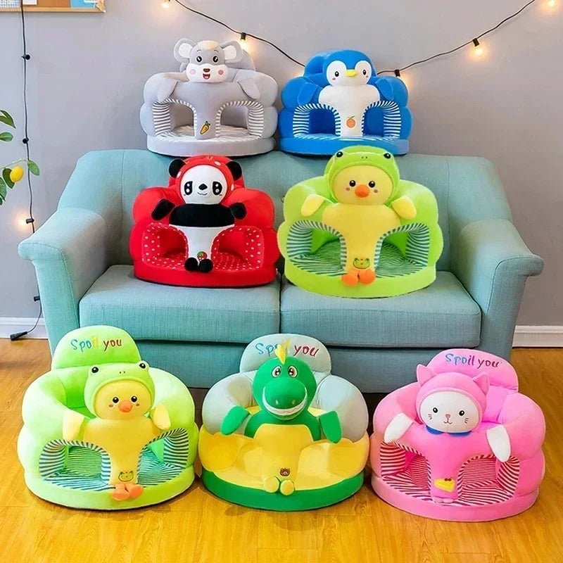 Cute Baby Sofa Support Seat Cover Plush Chair LearningTo Sit Feeding Chair Comfortable Toddler Nest Puff Washable Without Filler - Checkouts UK