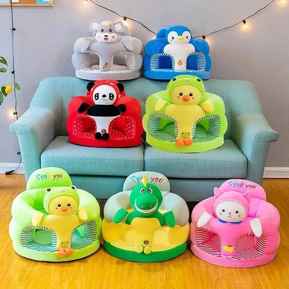 Cute Baby Sofa Support Seat Cover Plush Chair LearningTo Sit Feeding Chair Comfortable Toddler Nest Puff Washable Without Filler - Checkouts UK