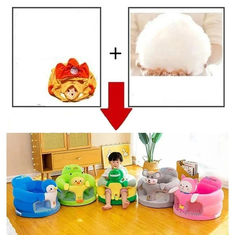 Cute Baby Sofa Support Seat Cover Plush Chair LearningTo Sit Feeding Chair Comfortable Toddler Nest Puff Washable Without Filler - Checkouts UK