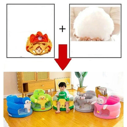 Cute Baby Sofa Support Seat Cover Plush Chair LearningTo Sit Feeding Chair Comfortable Toddler Nest Puff Washable Without Filler - Checkouts UK