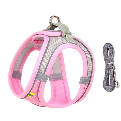 Dog Harness Leash Set for Small Dogs Adjustable Puppy Cat Harness Vest French Bulldog Chihuahua Pug Outdoor Walking Lead Leash - Furbury