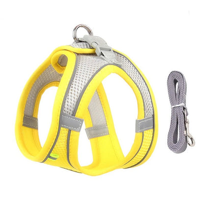 Dog Harness Leash Set for Small Dogs Adjustable Puppy Cat Harness Vest French Bulldog Chihuahua Pug Outdoor Walking Lead Leash - Furbury