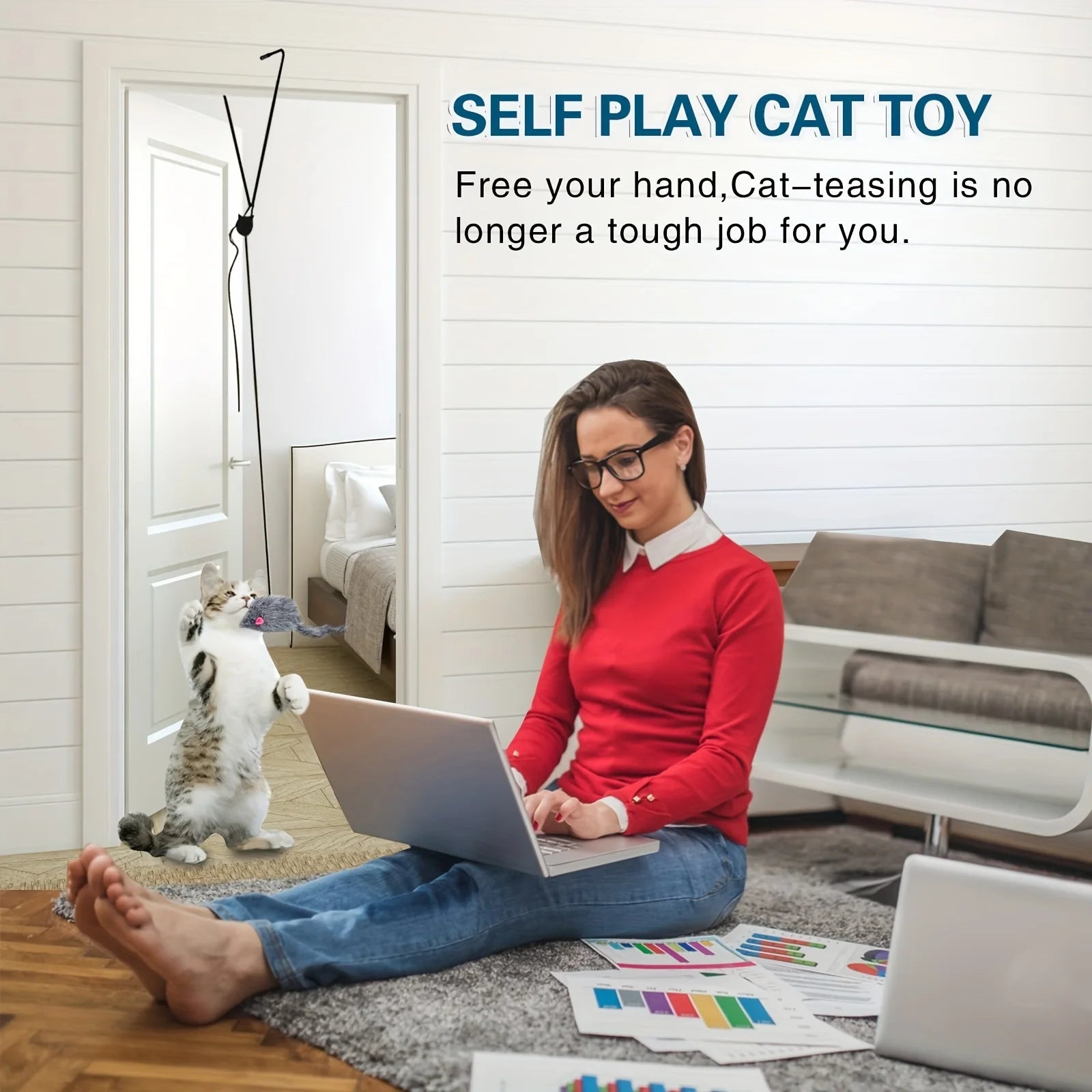 Door Hanging Cat Toy Stress Relieve Living OmDoor Hanging Toy for Living Room Hanging Kitten - Furbury