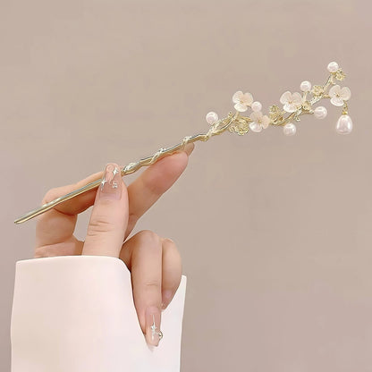 Elegant Chinese Style Hair Clip Tassel Hair Stick Traditional Floral Design Hairstyle Accessory Women Jewelry Hairpin Hairneedle - Checkouts UK