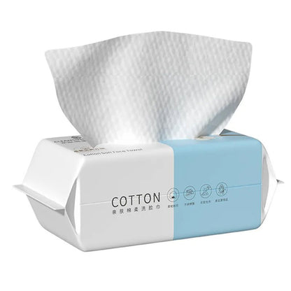 Extra Thick Disposable Facial Towels - Gentle and Absorbent Cotton Makeup Remover Wipes - Checkouts UK