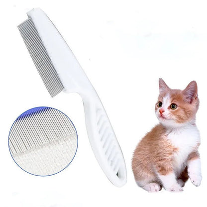 Flea Comb Dog Cat Hair Removal Brush Stainless Steel Dense Teeth Inline Comb Portable Pet Universal Grooming Cleaning Supplies - Checkouts UK