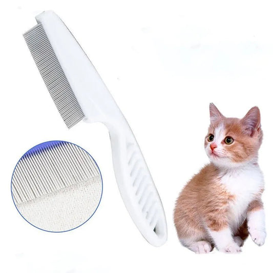 Flea Comb Dog Cat Hair Removal Brush Stainless Steel Dense Teeth Inline Comb Portable Pet Universal Grooming Cleaning Supplies - Checkouts UK