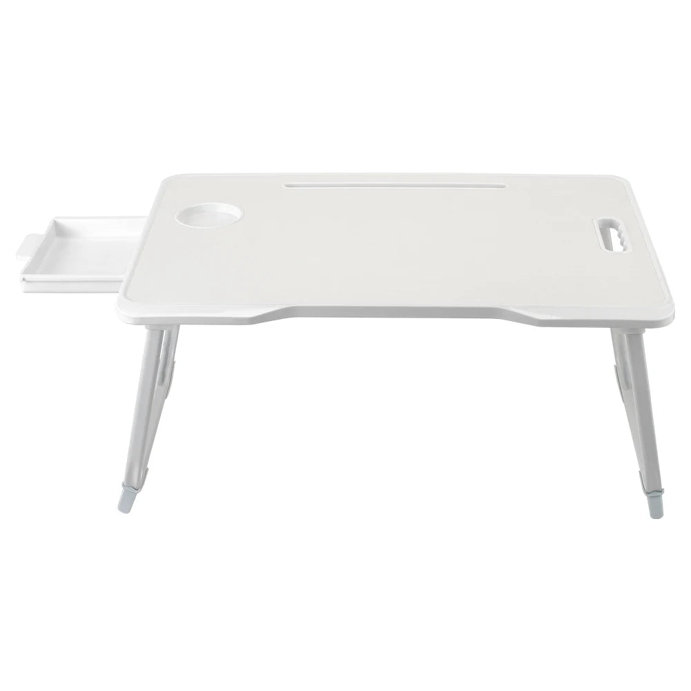 Foldable portable laptop bed desk with drawer for laptop, 60cmW x 42cmD x 28cmH - Checkouts UK