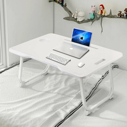 Foldable portable laptop bed desk with drawer for laptop, 60cmW x 42cmD x 28cmH - Checkouts UK