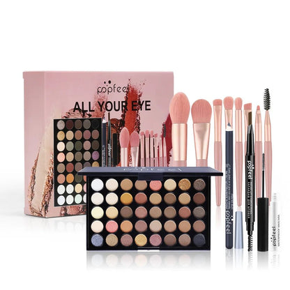 Full Makeup Set Lipstick Eyeshadow Eyeliner Highlight Korean Cosmetics Kit Make - up for women Makeup Puff Eyebrow Pencil - Checkouts UK
