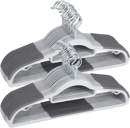 Heavy Duty Standard Plastic Hangers 50 Pack with Non - Slip Design 360°Swivel Hook Space Saving Organizer for Bedroom Closet,Shirt - Checkouts UK