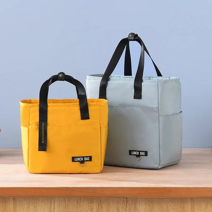 Insulated Bento Lunch Box Thermal Bag Large Capacity Food Zipper Storage Bags Container for Women Cooler Travel Picnic Handbags - Checkouts UK