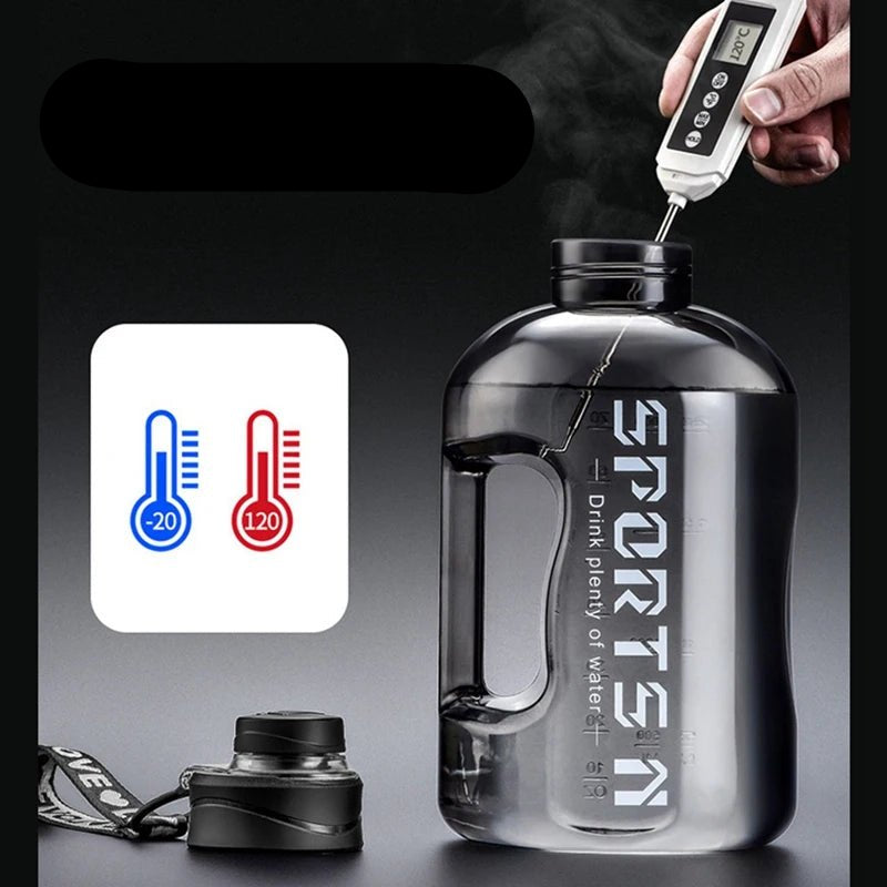 Insulated Water Bottles with Straw Gym Traveling Hiking Camping Hot Water Bottle for Men Women Leakproof Fitness Bottle - Checkouts UK