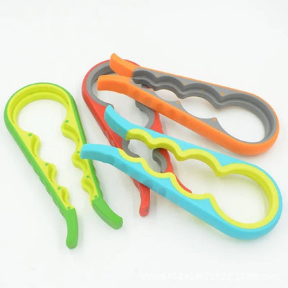 Jar Opener Easy Grip Wrench 4 in 1 Handy Save Strength Can Beer Bottle Cap Openers Lid Twist Off Tools Portable Kitchen Gadgets - Checkouts UK