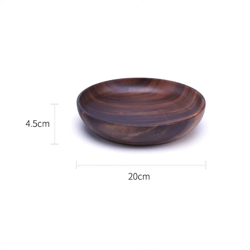Kitchen Natural Wooden Bowl Household Fruit Bowl Salad Bowl For Home Restaurant Food Container Wooden Utensils Note The Size hot - Checkouts UK