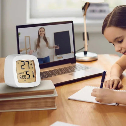 Led Alarm Clock With Backlight Battery Operated LCD Display Temperature Humidity Monitor For Home Use Office School Home Decor - Checkouts UK