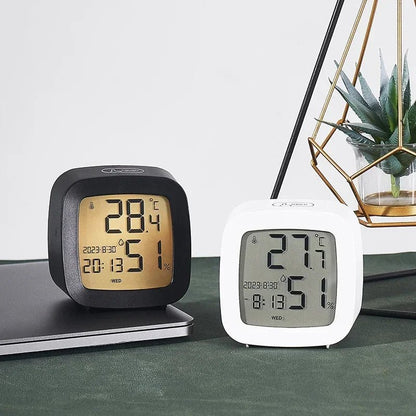 Led Alarm Clock With Backlight Battery Operated LCD Display Temperature Humidity Monitor For Home Use Office School Home Decor - Checkouts UK