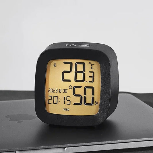 Led Alarm Clock With Backlight Battery Operated LCD Display Temperature Humidity Monitor For Home Use Office School Home Decor - Checkouts UK