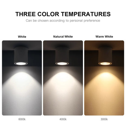 LED Ceiling Lamp 7W 12W Spotlight Aluminum COB Surface Mounted Spot Light AC85 - 265V Downlight for Kitchen Hallway Indoor Lightin - Checkouts UK