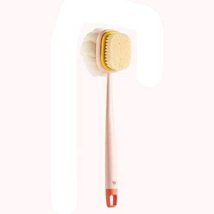 Loofah Back Scrubber Long Handle Shower Body Brush with Soft Mesh Sponge for Women Skin Exfoliating Bath, Massage - Checkouts UK