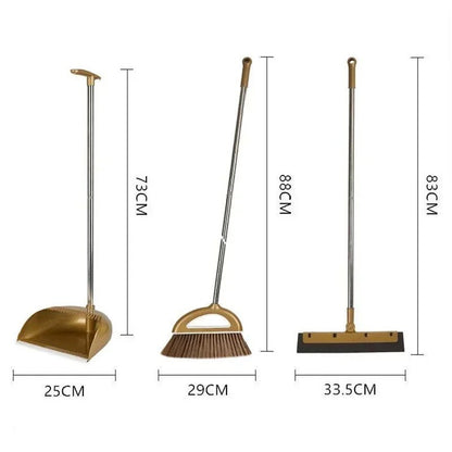 Magic Broom and Plastic Dustpan Set Cleaning Tools Sweeper Wiper for Floors Home Accessories Sweeping Dust Brush Multifunction - Checkouts UK