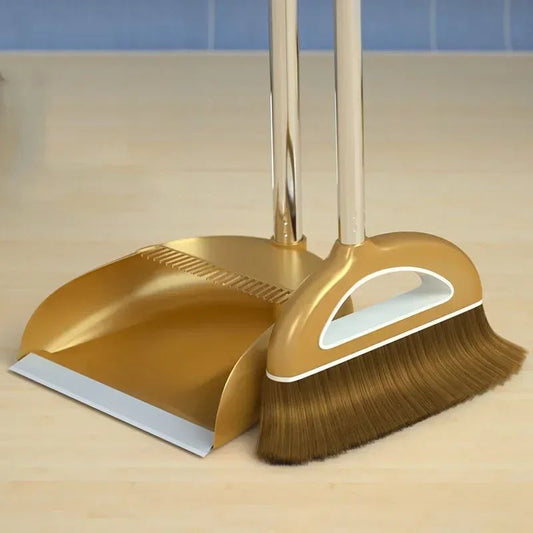 Magic Broom and Plastic Dustpan Set Cleaning Tools Sweeper Wiper for Floors Home Accessories Sweeping Dust Brush Multifunction - Checkouts UK