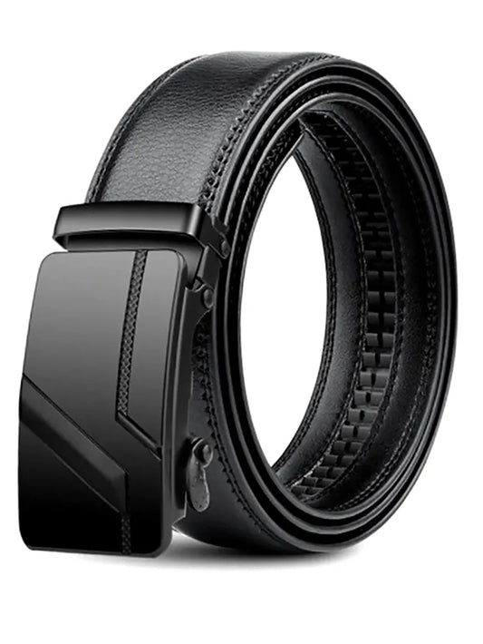Men's High - Quality Belt 110cm 120cm 130cm Luxury Belt, Black Men's Automatic Buckle Jeans Men's Belt Suit Belt - Checkouts UK