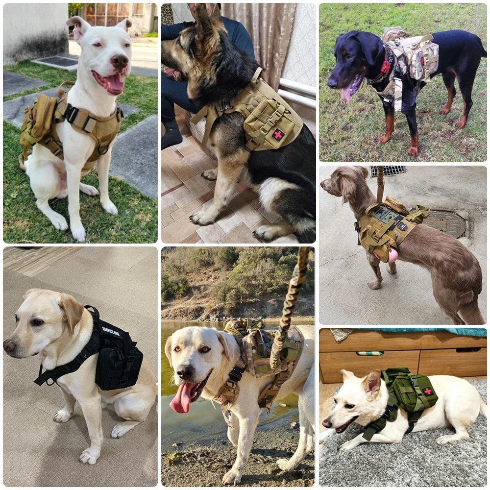 Military Large Dog Harness Training Pet Vest for French Bulldog German Shepherd Malinois Tactical Harnesses For Dogs Accessories - Checkouts UK