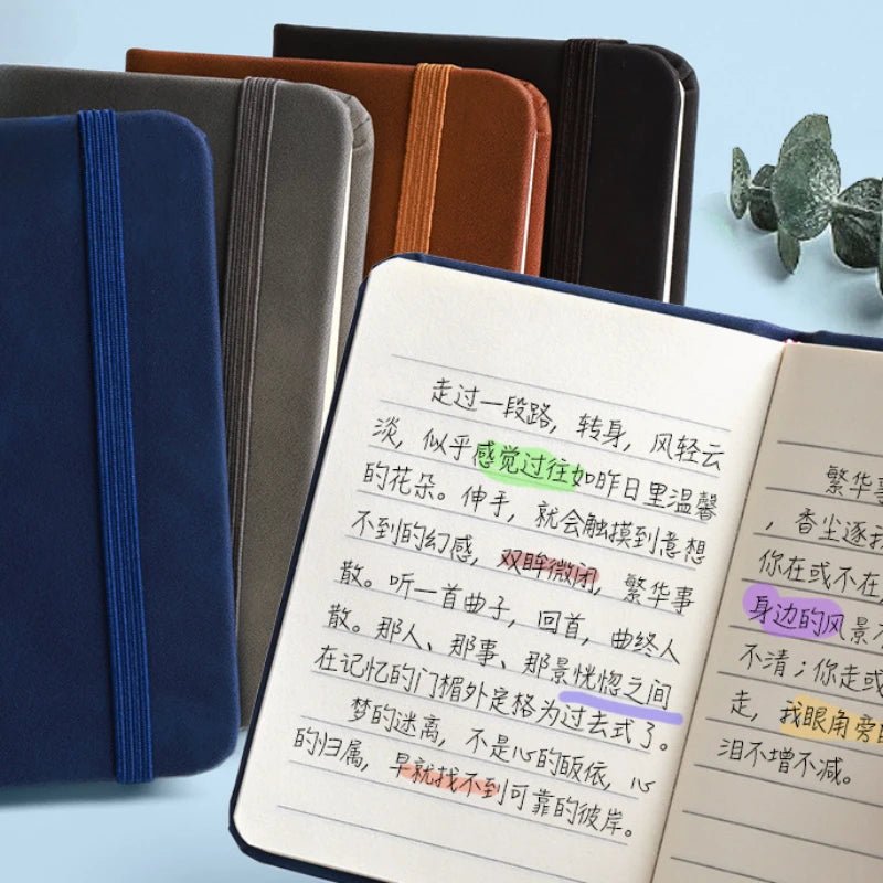 Mini Book A7 Small Notebook Portable Portable Notepad Small Pocket Skin Feeling Leather Waterproof Notes school supplies - Checkouts UK