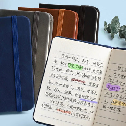 Mini Book A7 Small Notebook Portable Portable Notepad Small Pocket Skin Feeling Leather Waterproof Notes school supplies - Checkouts UK