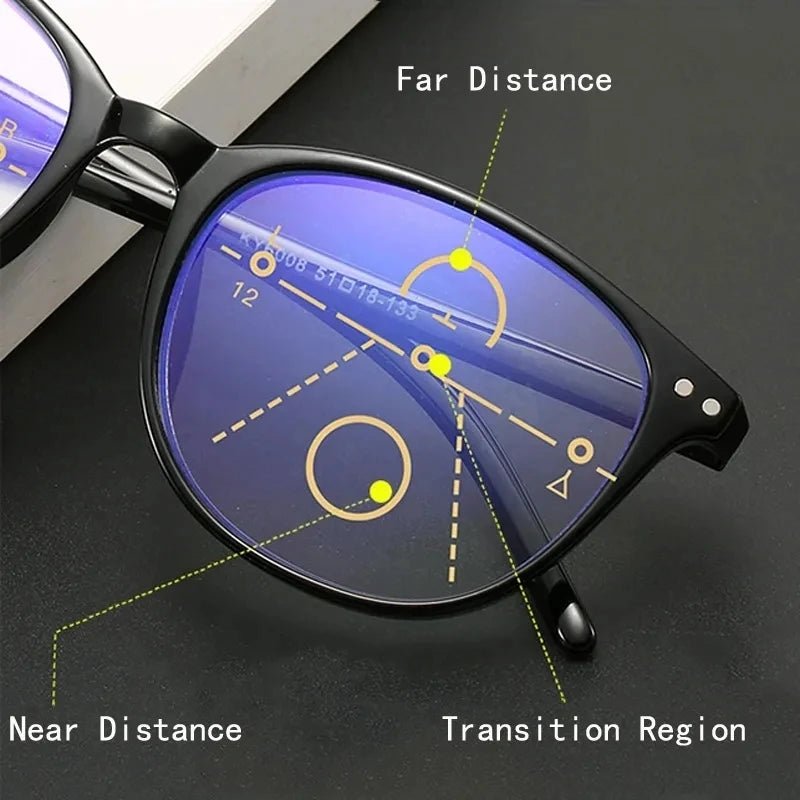 New 3 in 1 Progressive Multifocal Reading Glasses For Women Eyeglasses Easy To Look Far and Near +1.0 To +4.0 - Checkouts UK