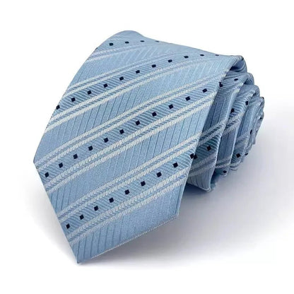 NEW 8cm Tie for Man Tie Luxury Striped Stripes Blue Navy Business Neck Tie Suit Cravat Wedding Party Necktie Men Gift - Checkouts UK