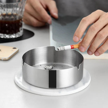 New Creative Ashtrays With Lid Walnut Wood Desktop Ashtray Stainless Steel Windproof Ash Tray for Smoking Office Home Decoration - Checkouts UK