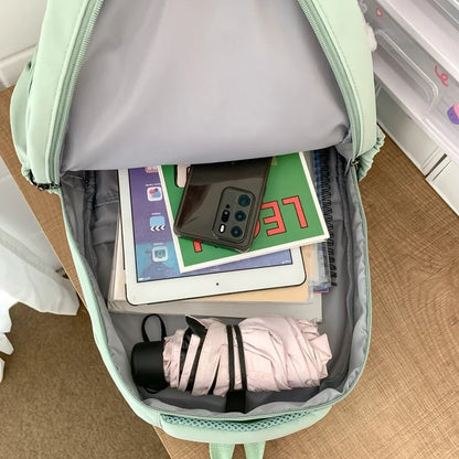 New Female Fashion Lady High Capacity Waterproof College Backpack Trendy Women Laptop School Bags Cute Girl Travel Book Bag Cool - Checkouts UK