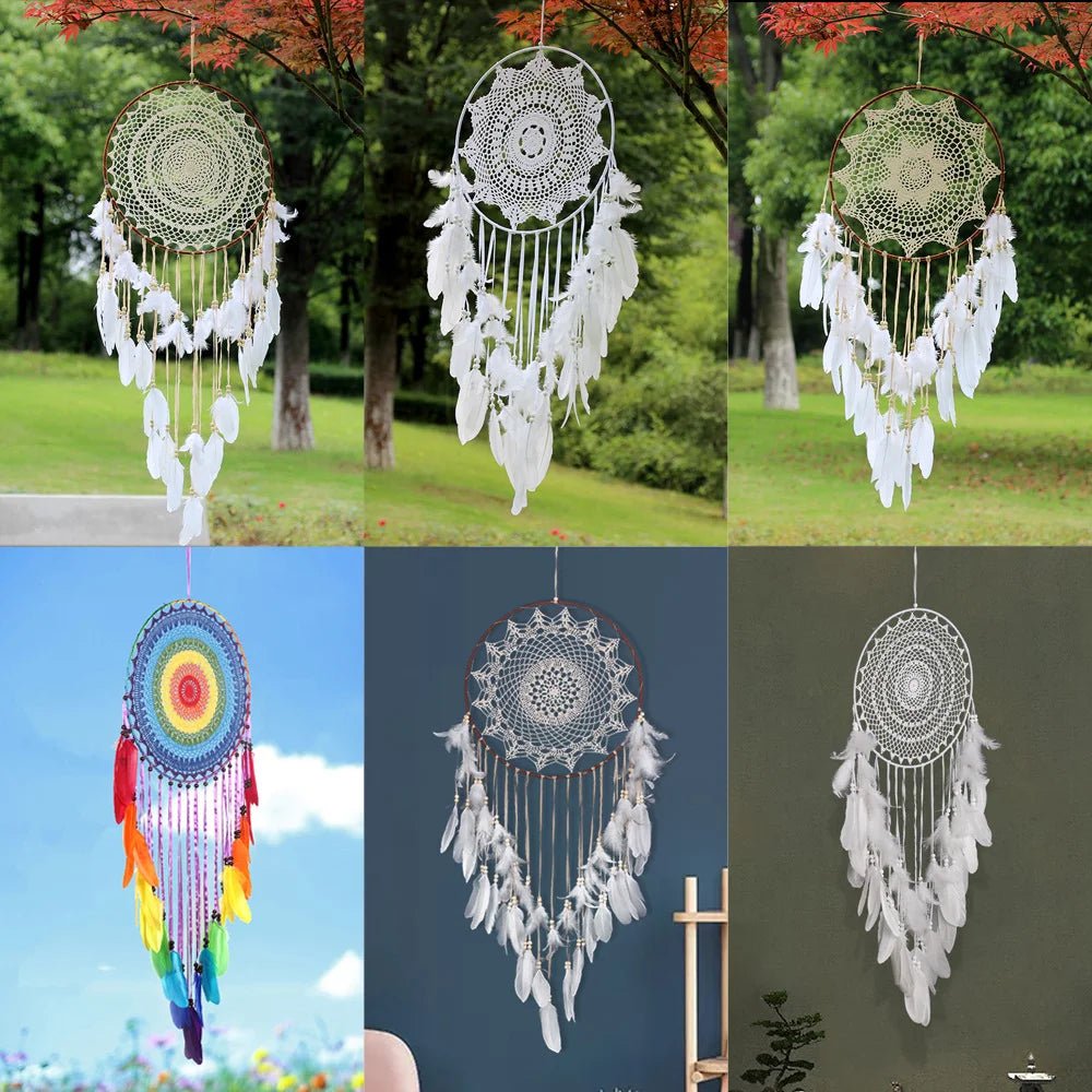 New Hollow Wind Chime Hanging Ornaments Large Dream Catcher Home Decoration Bedroom Living Room Wall Hanging Decorative Pendant - Checkouts UK
