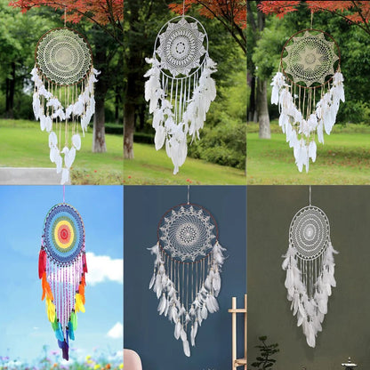New Hollow Wind Chime Hanging Ornaments Large Dream Catcher Home Decoration Bedroom Living Room Wall Hanging Decorative Pendant - Checkouts UK
