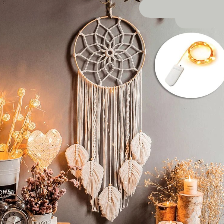 New Hollow Wind Chime Hanging Ornaments Large Dream Catcher Home Decoration Bedroom Living Room Wall Hanging Decorative Pendant - Checkouts UK