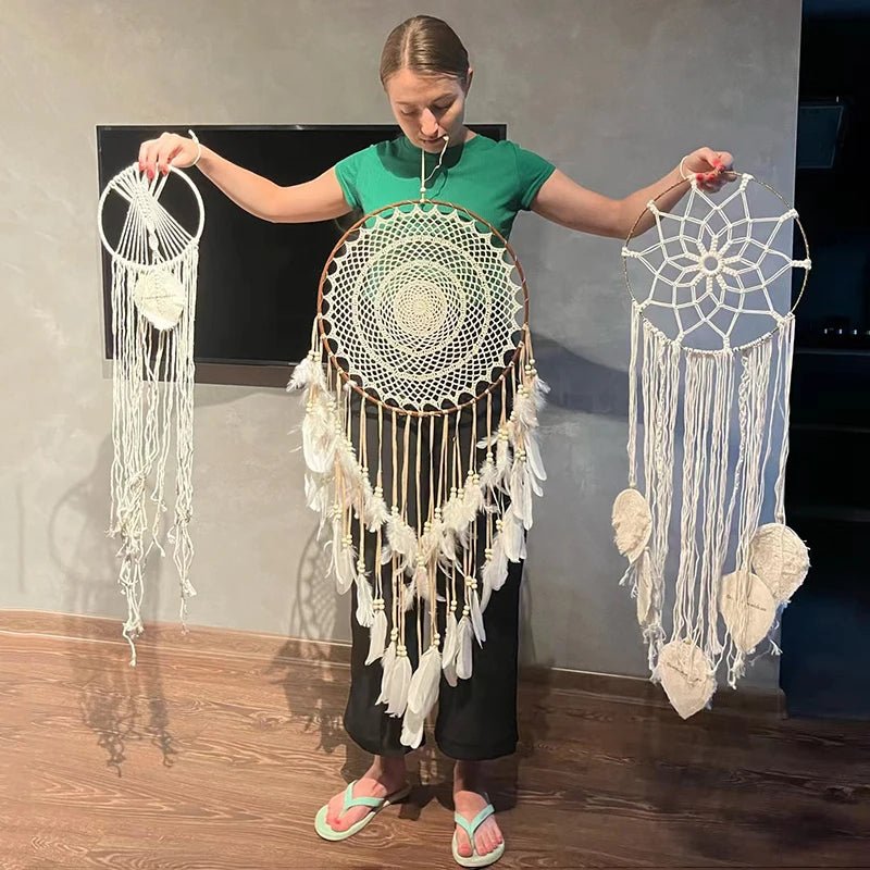 New Hollow Wind Chime Hanging Ornaments Large Dream Catcher Home Decoration Bedroom Living Room Wall Hanging Decorative Pendant - Checkouts UK