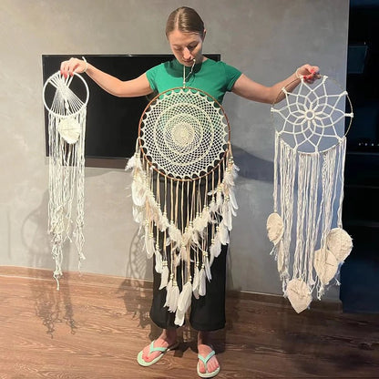 New Hollow Wind Chime Hanging Ornaments Large Dream Catcher Home Decoration Bedroom Living Room Wall Hanging Decorative Pendant - Checkouts UK