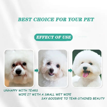 New Pet Eye Wipes Cats And Dogs Tearmark Wet Wipes Cats And Dogs Universal No Irritation Cleaning Products 130 Canned Wipes - Checkouts UK