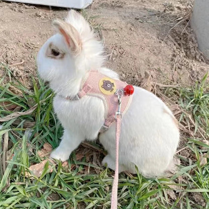 Newest Cute Rabbit Harness and Leash Set Bunny Pet Accessories Vest Harnesses Rabbit Leashes for Outdoor Walking Pets Supplies - Furbury