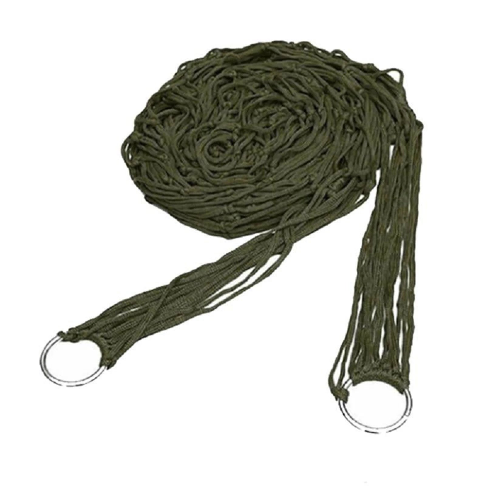 Nylon Rope Meshy Hammock for Outdoor Sleeping Net Bed with Rope Portable Camping Garden Beach Yard Travel Swing Hanging Bed - Checkouts UK