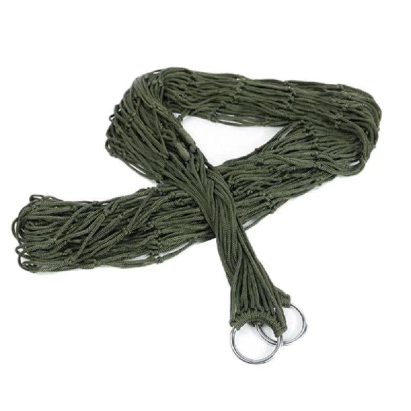 Nylon Rope Meshy Hammock for Outdoor Sleeping Net Bed with Rope Portable Camping Garden Beach Yard Travel Swing Hanging Bed - Checkouts UK