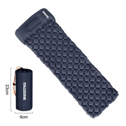 Outdoor Camping Sleeping Pad Folding Sleep Mat Beach Inflat Mattress with Pillows Ultralight Air Mat Travel Hiking New - Checkouts UK
