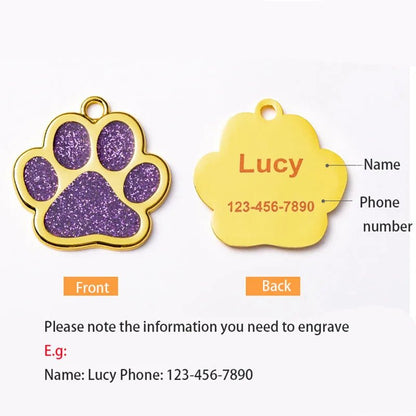 Personalized Pet Engraving ID Name Tag Dog Anti - lost Custom Collar Leash Accessories Cat ID Phone Tag Pendant Puppy Decorations - Furbury