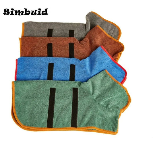 Pet Bathrobe Adjustable Absorbent Towel for Large Medium Small Dog Super Fast Drying Moisture Bath Robe - Checkouts UK