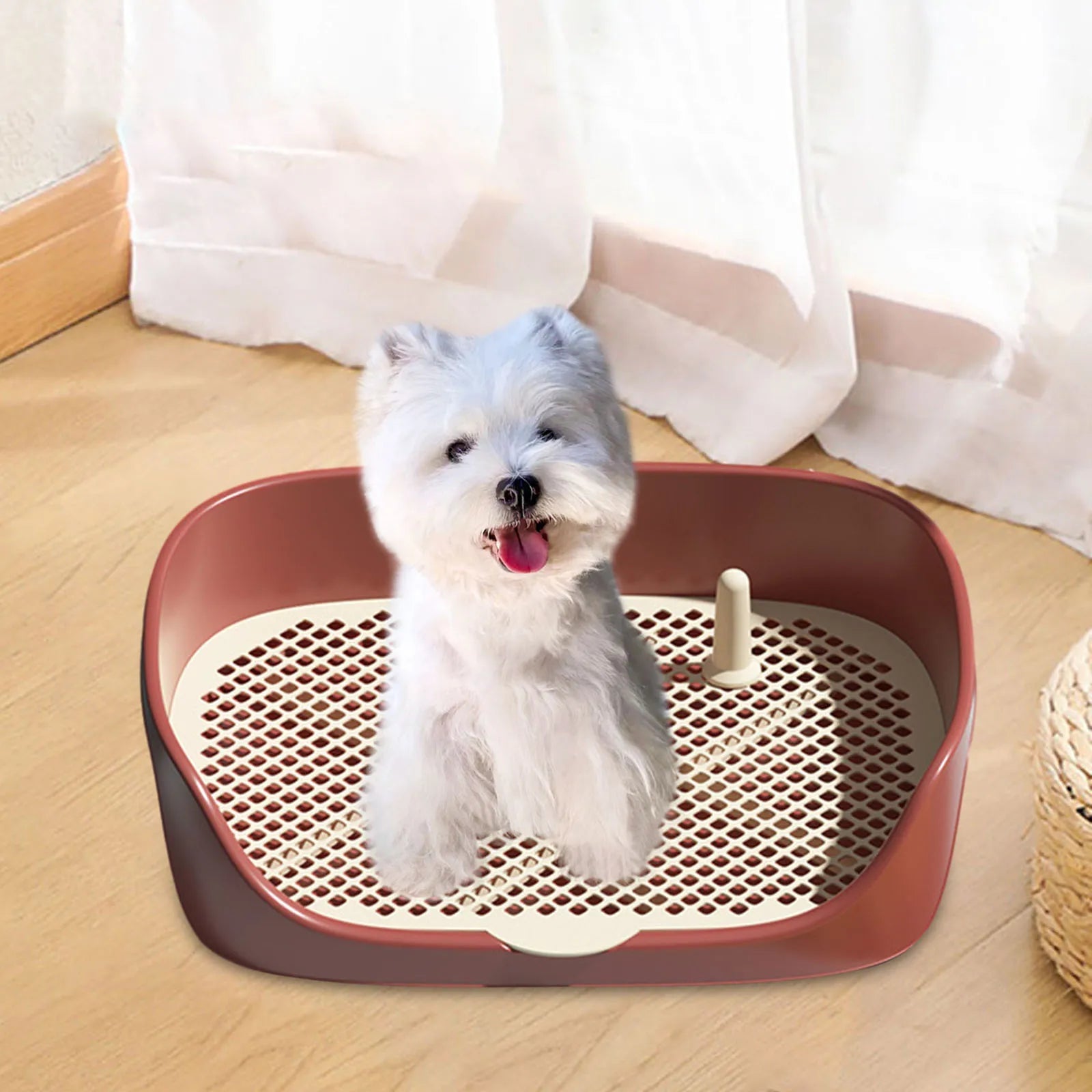 Pet Dog Toilet for Cat Portable Indoor Outdoor with Protection Wall Training Pad Holder Lavatory Basin Litter Box Trainer Corne - Furbury