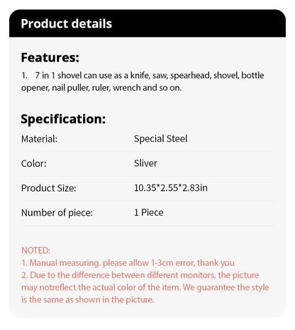 Portable Camping Hiking Traveling Pinic Shovel Multifunctional Ordnance Shovel Survival Outdoor Equipment Garden Tool Shovel - Checkouts UK